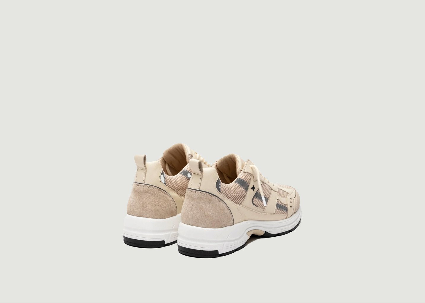 L'exception Baskets Meta En Cuir Et Daim Beige Newlab