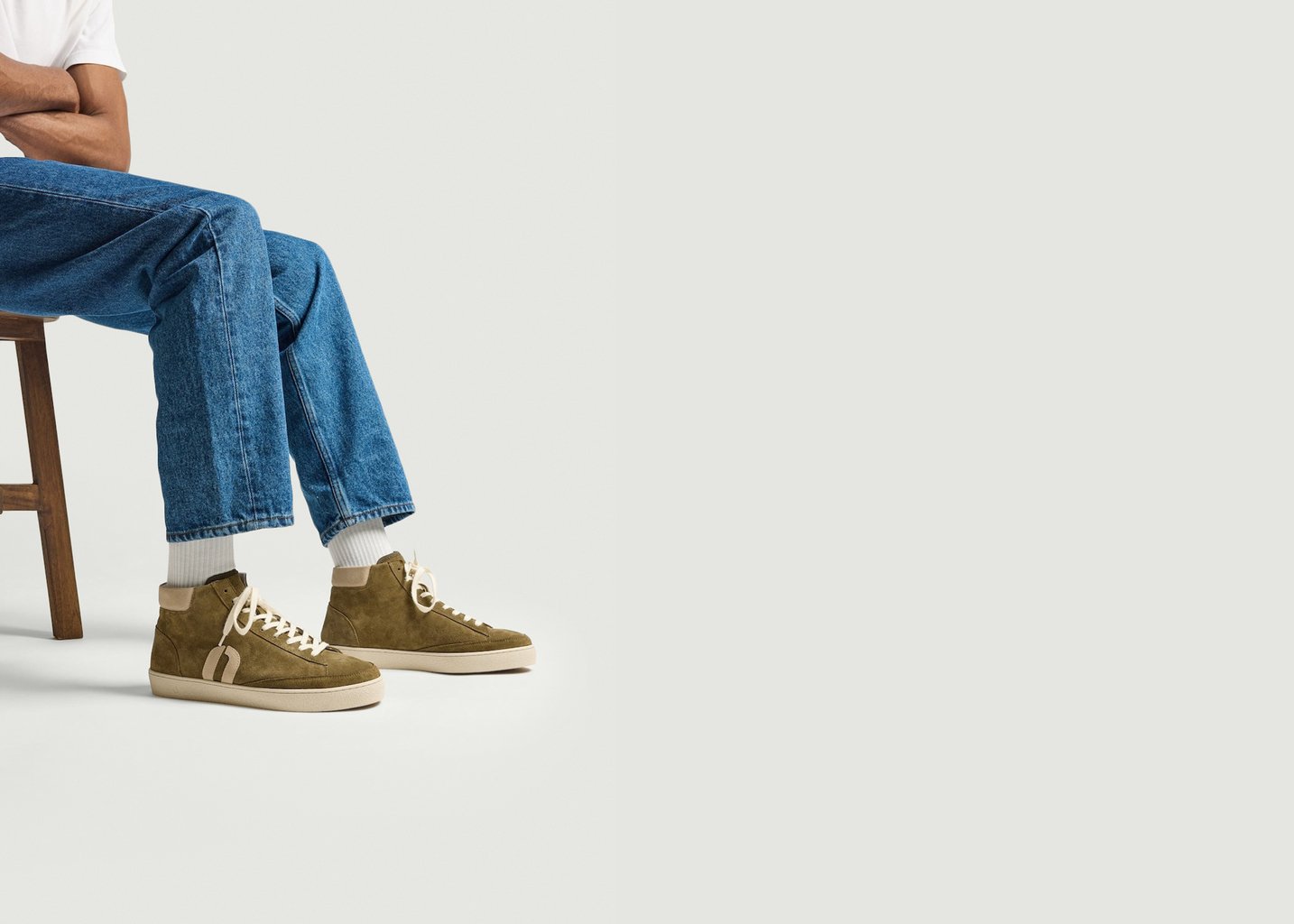 L'exception Baskets Montantes Alexis Khaki Odaje Ex M.Moustache