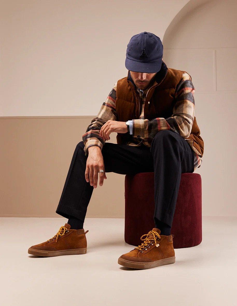 L'exception Baskets Montantes Christian Suède Huilé Marron Odaje Ex M.Moustache