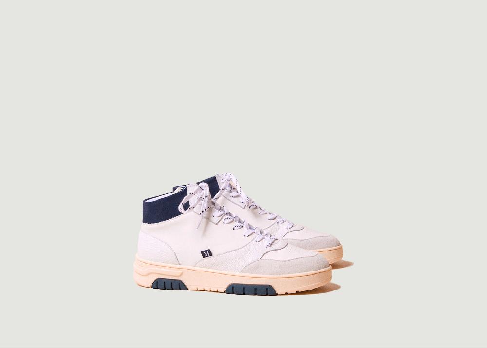 l'exception Baskets montantes Leopold cuir et suède Multicolore Odaje ex M.Moustache