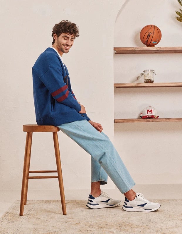 L'exception Baskets Running Anael Bleu Odaje Ex M.Moustache