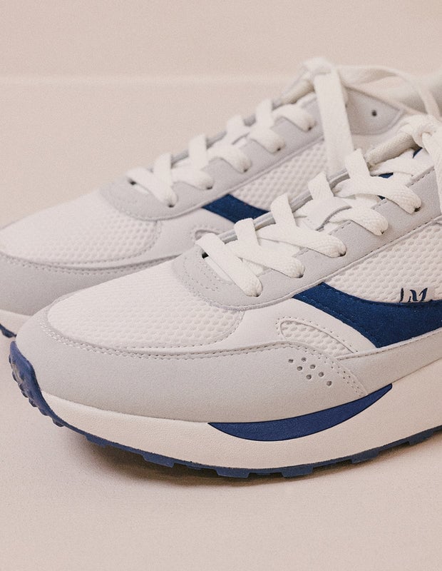 L'exception Baskets Running Anael Bleu Odaje Ex M.Moustache