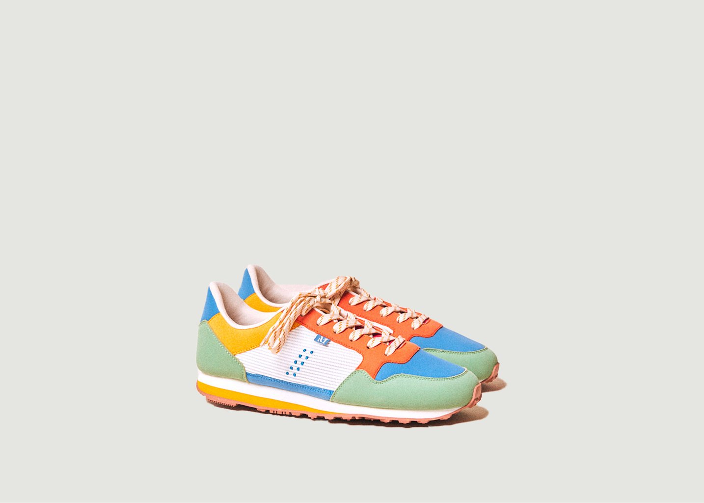 l'exception Baskets running Gabriel suède vegan et mesh Multicolore Odaje ex M.Moustache