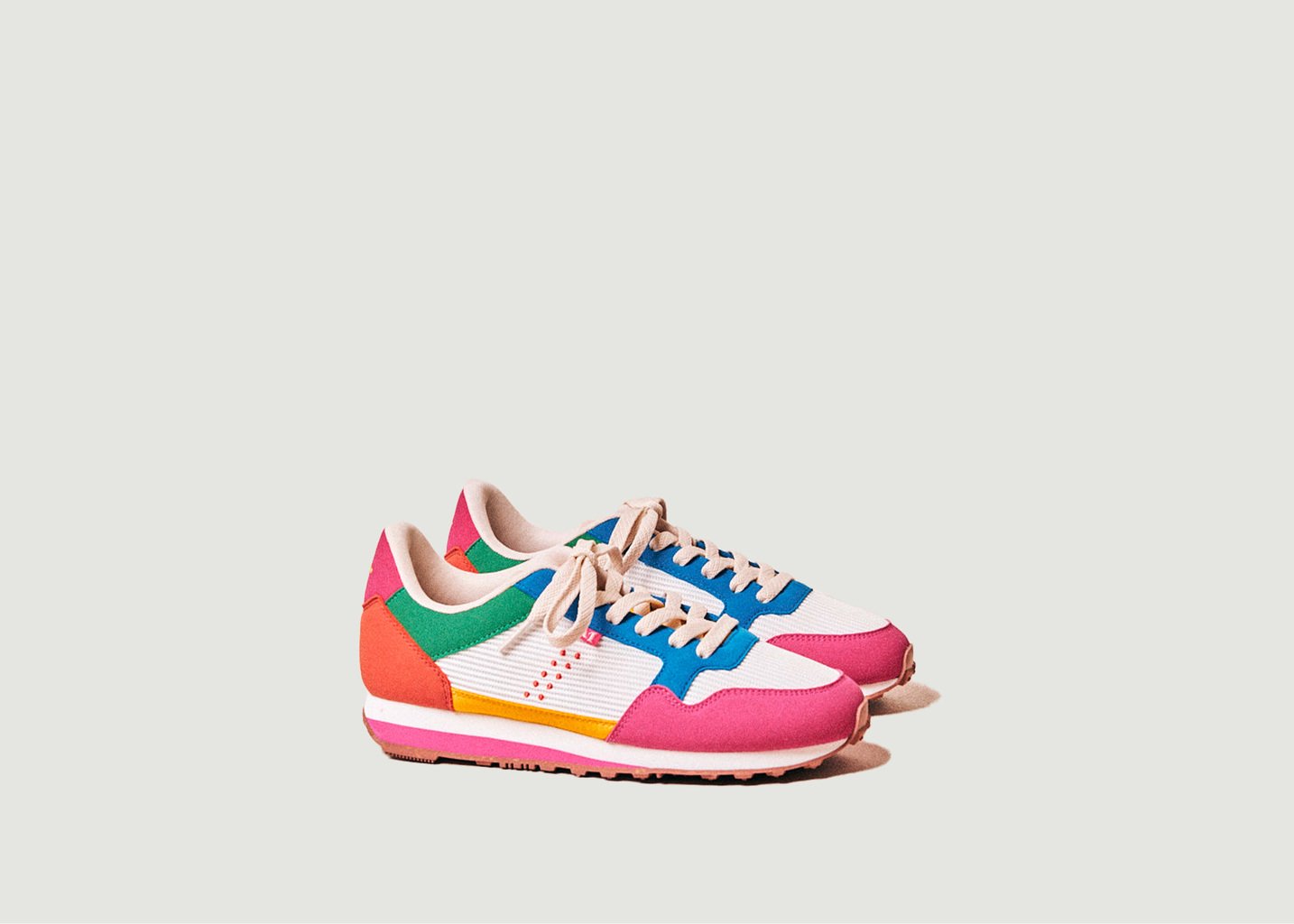 l'exception Baskets running Gabrielle suède et mesh Multicolore Odaje ex M.Moustache