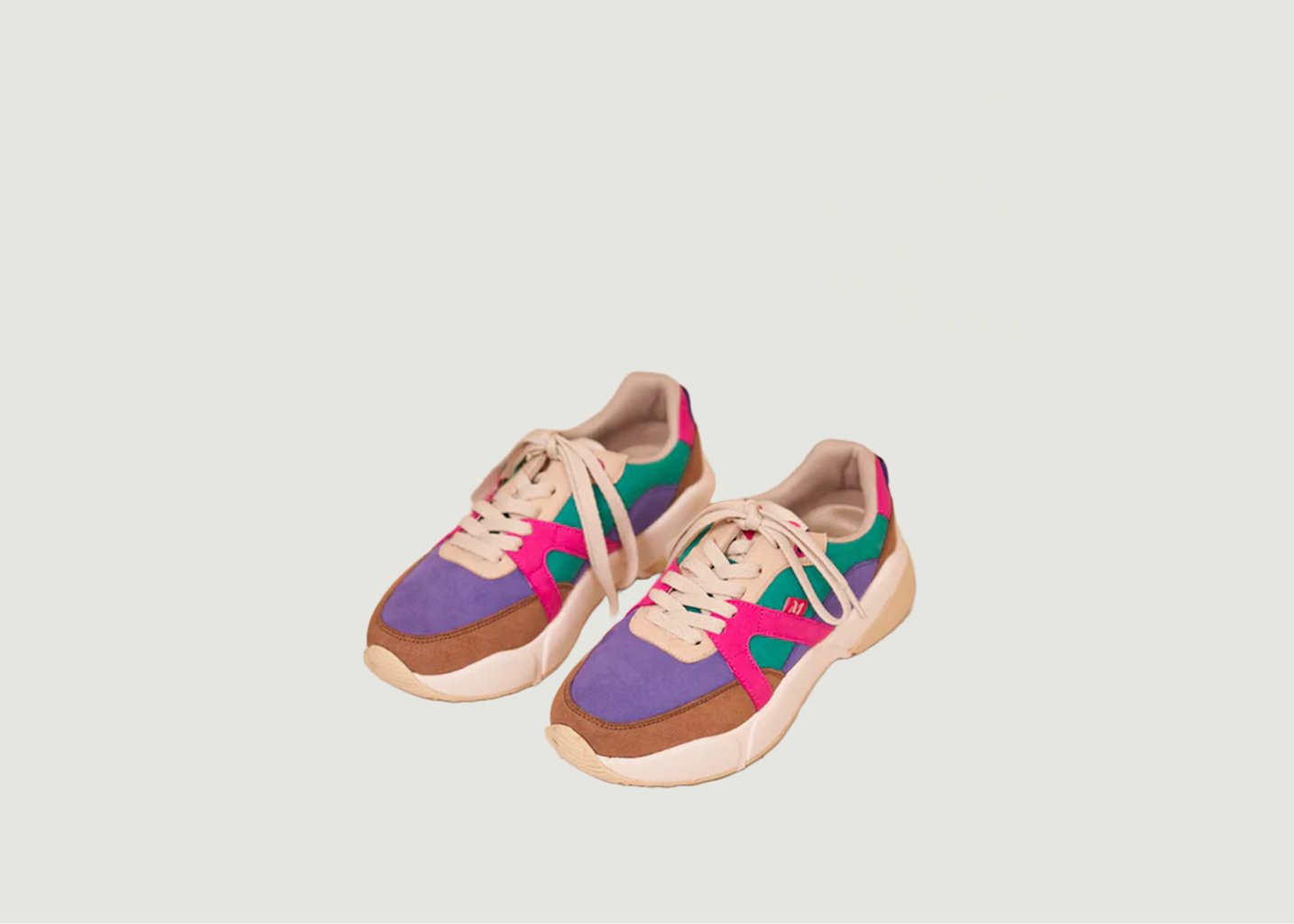 l'exception Baskets running Lison suède vegan Multicolore Odaje ex M.Moustache