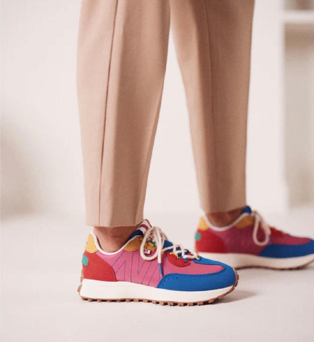L'exception Baskets Running Morgane Suède Vegan Et Nylon Multicolore Odaje Ex M.Moustache