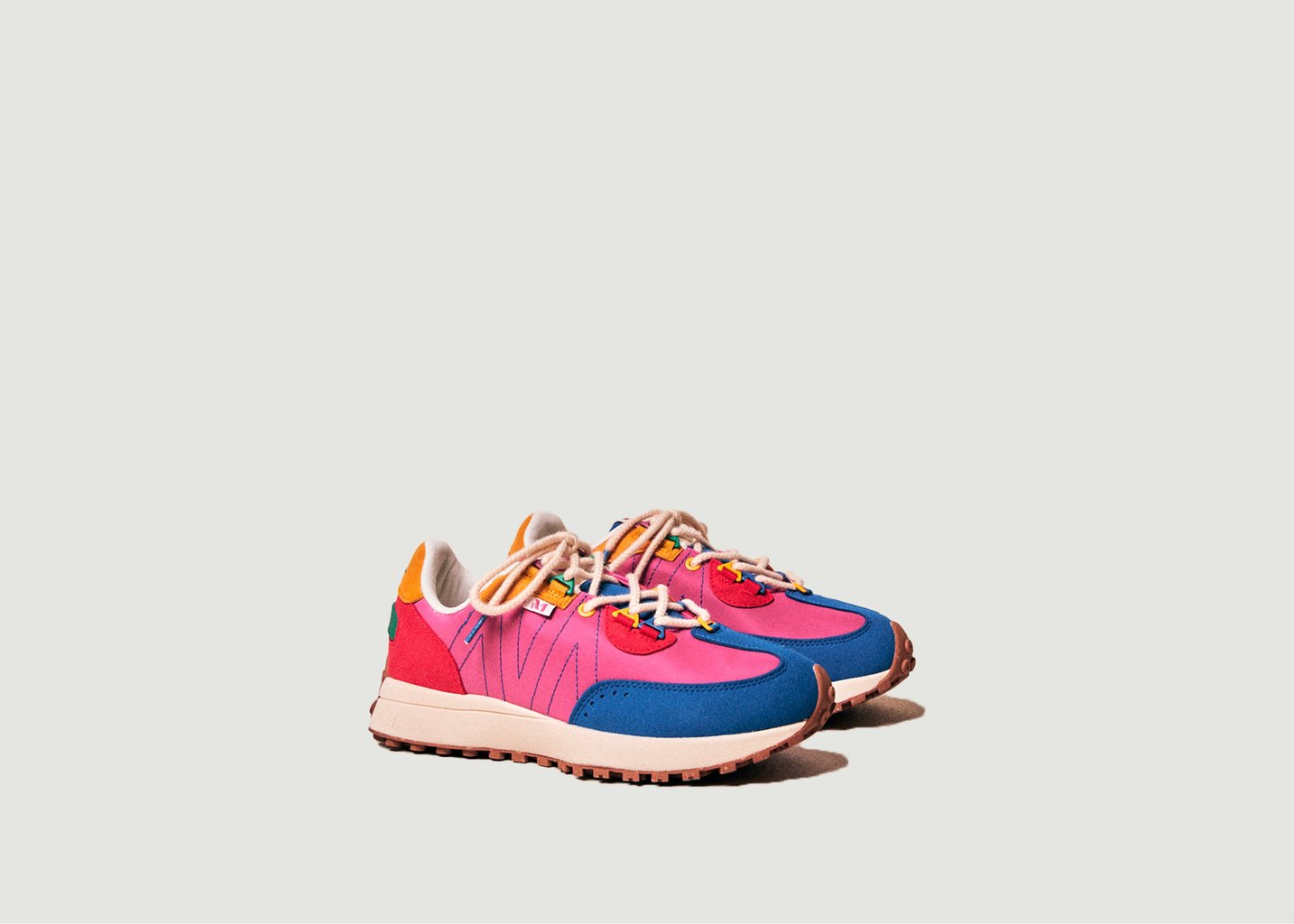 l'exception Baskets running Morgane suède vegan et nylon Multicolore Odaje ex M.Moustache