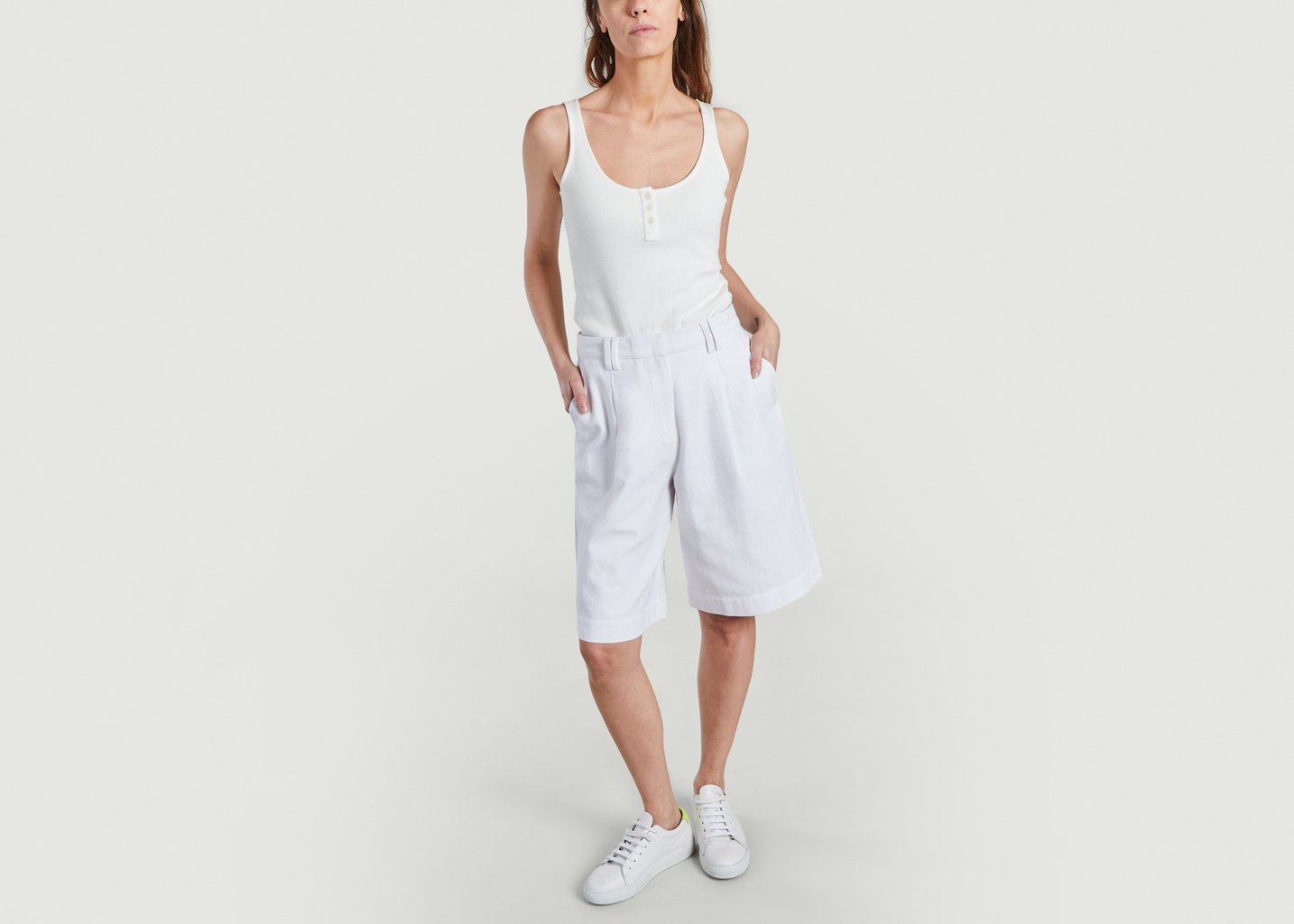 L'exception Bermuda En Coton Bio Polly Blanc People Tree