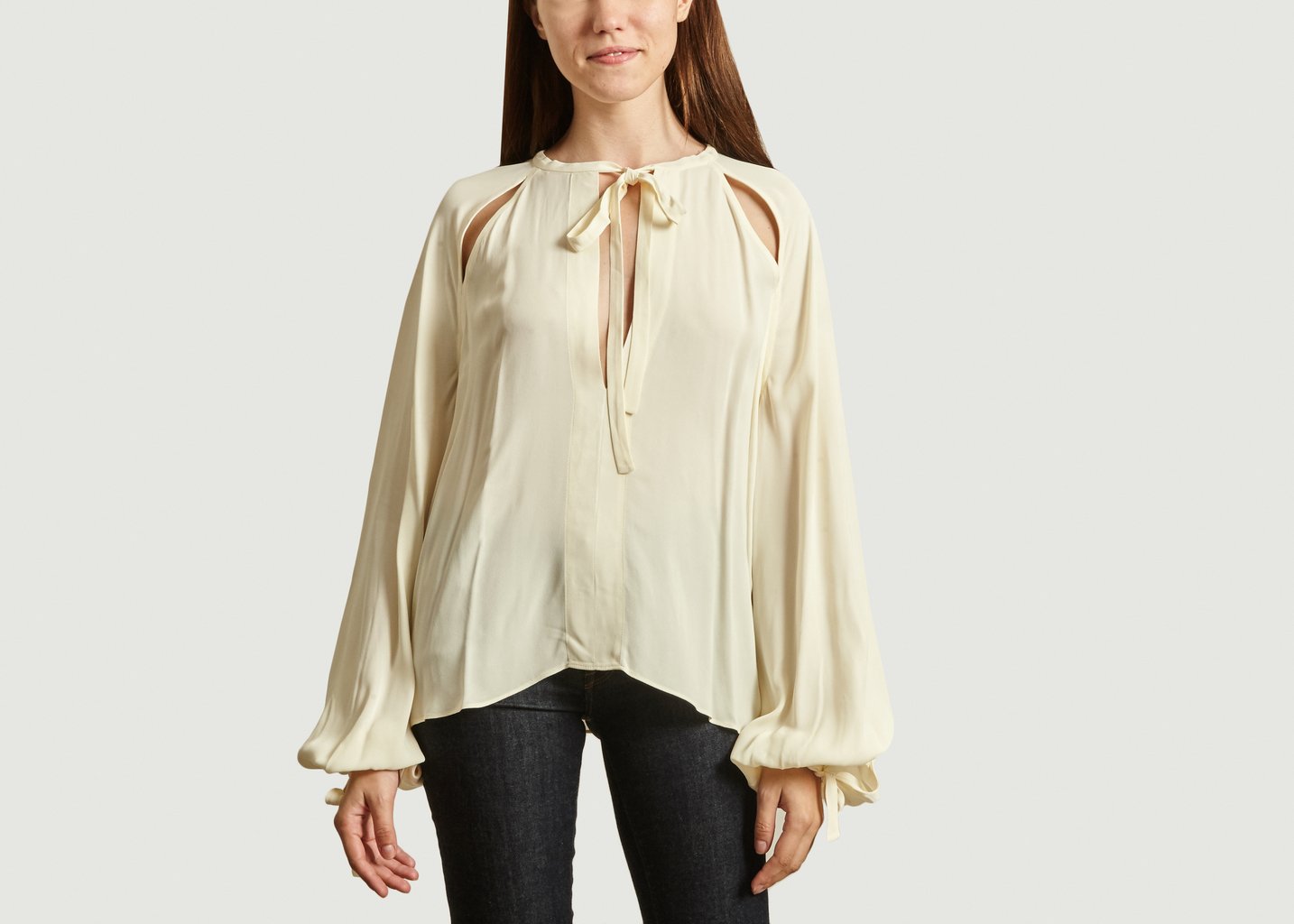 l'exception Blouse ajourée Henrya Crème By Malene Birger