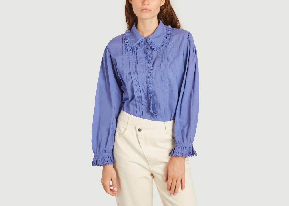 l'exception Blouse ample en coton Dolores Bleu Bellerose