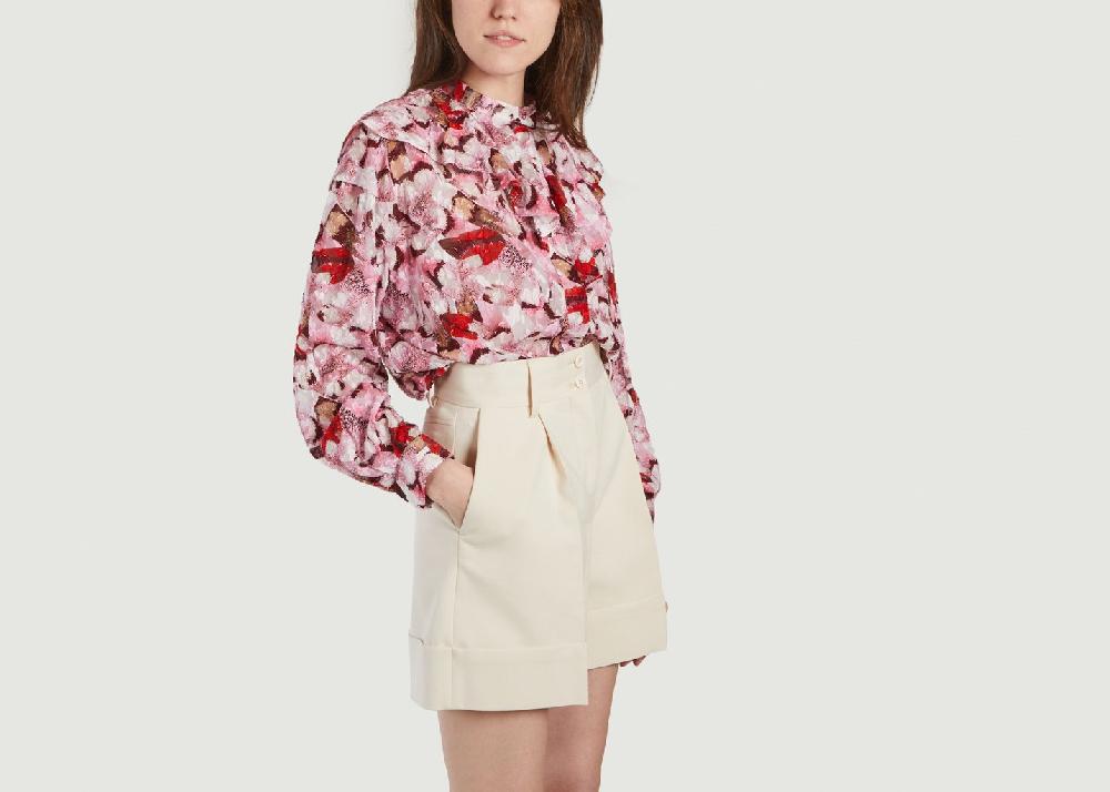 L'exception Blouse Carus En Soie Et Coton Multicolore IRO Paris