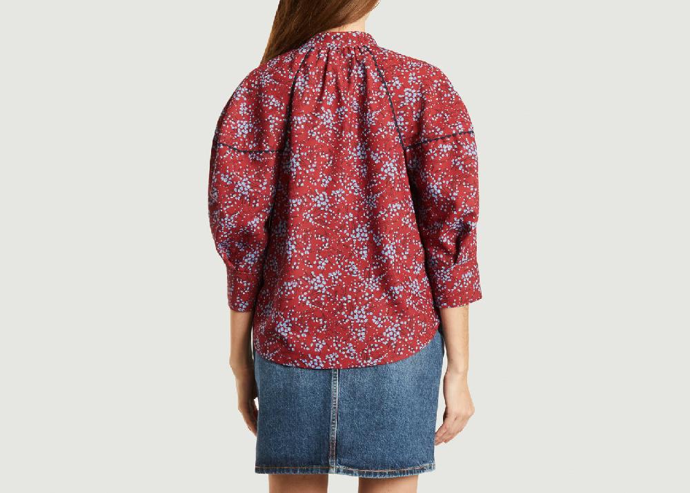 L'exception Blouse Col Noué Imprimé Fleuri Rouge See By Chloé