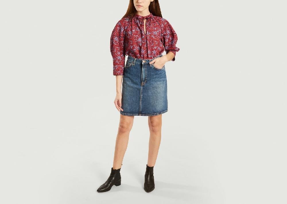 L'exception Blouse Col Noué Imprimé Fleuri Rouge See By Chloé