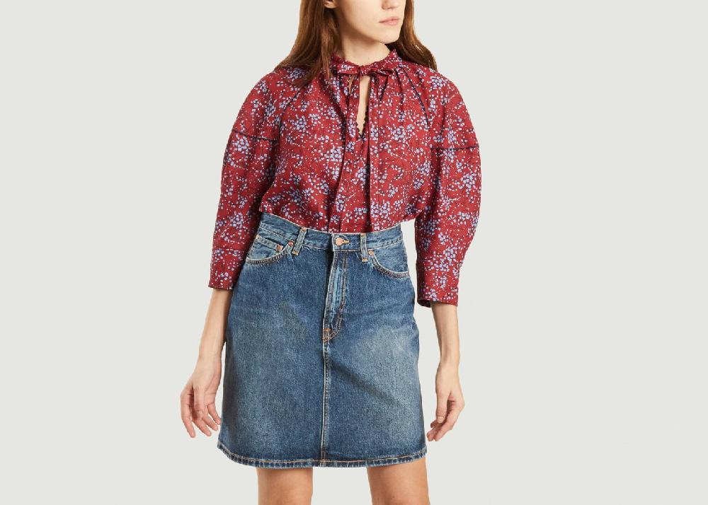 l'exception Blouse col noué imprimé fleuri Rouge See by Chloé