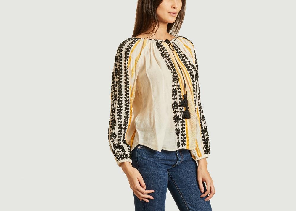 L'exception Blouse Constanta à Motifs Ivoire Mes Demoiselles