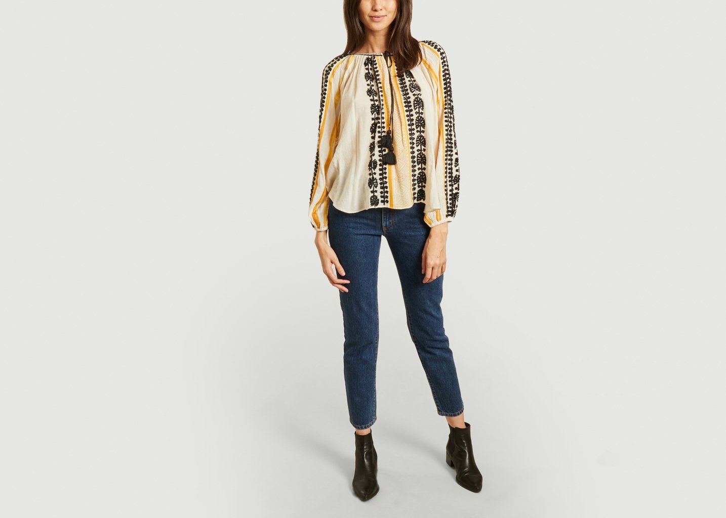 L'exception Blouse Constanta à Motifs Ivoire Mes Demoiselles