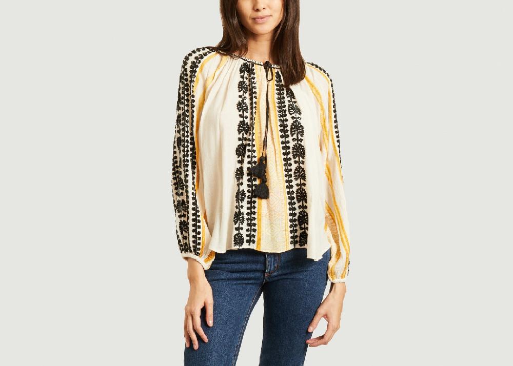 l'exception Blouse Constanta à motifs Ivoire Mes Demoiselles