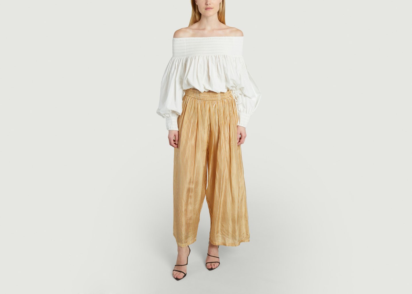 L'exception Blouse Courte En Coton Pyrite Blanc Mes Demoiselles