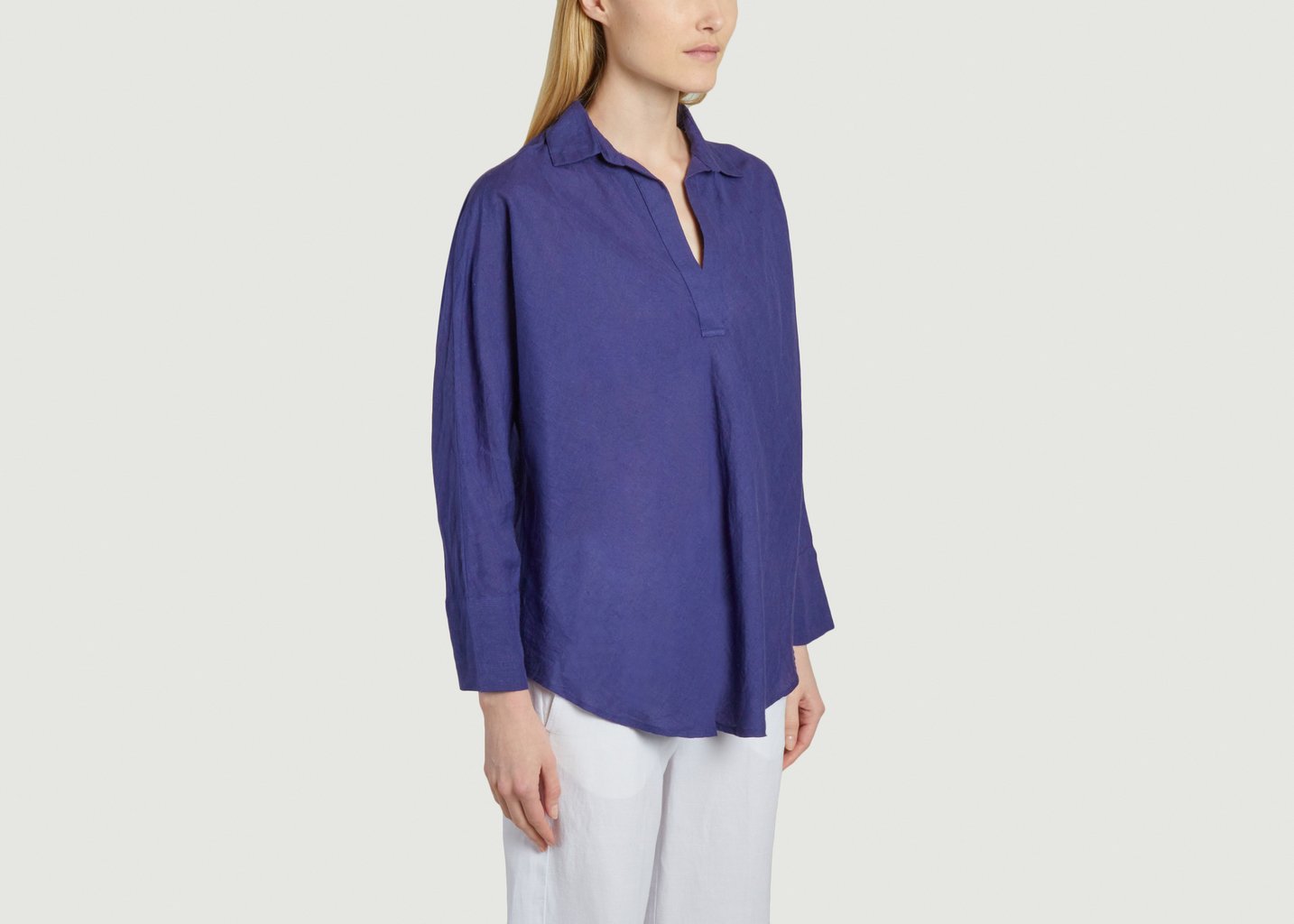 L'exception Blouse En Lin Ciccio Bleu Roi Mes Demoiselles