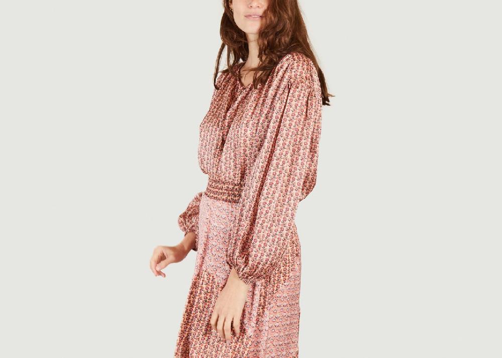 L'exception Blouse Imprimé Fleuri Lolivate Rose Maje