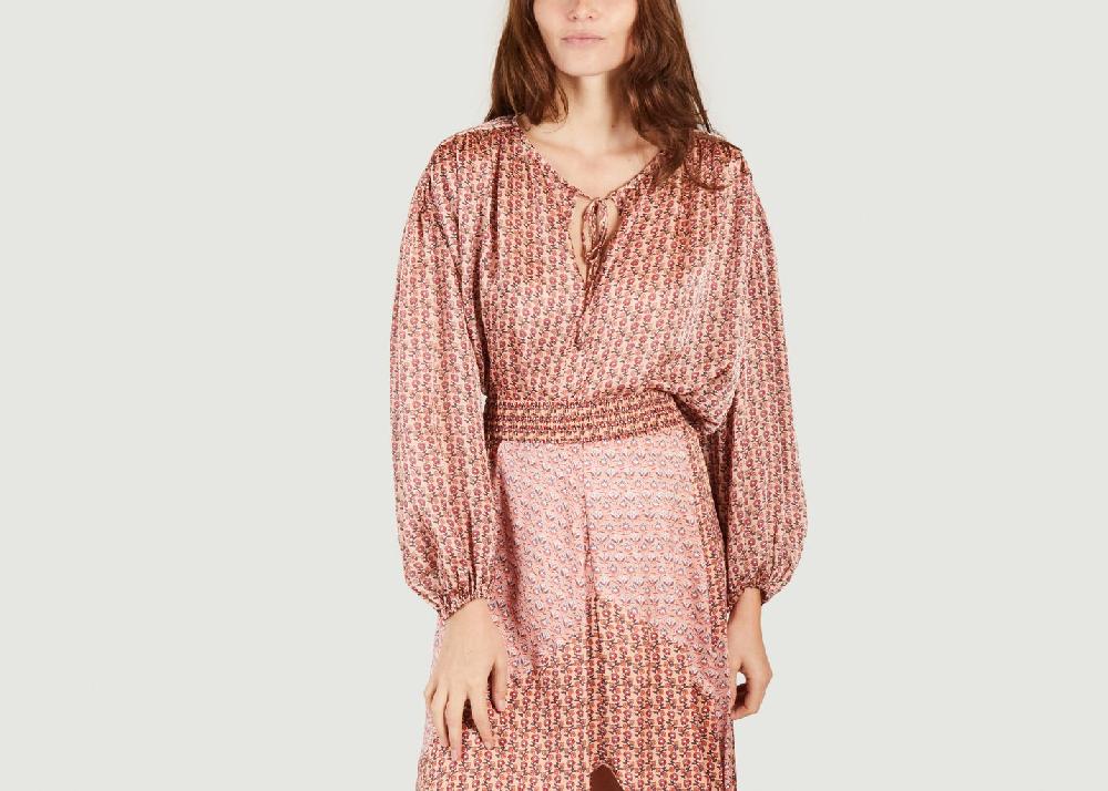 l'exception Blouse imprimé fleuri Lolivate Rose Maje