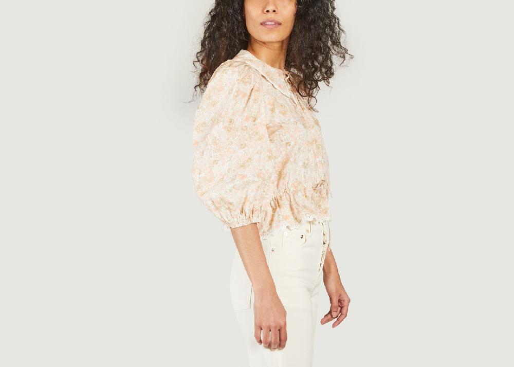 L'exception Blouse Imprimé Fleuri Manches 3/4 Citi Rose Maje