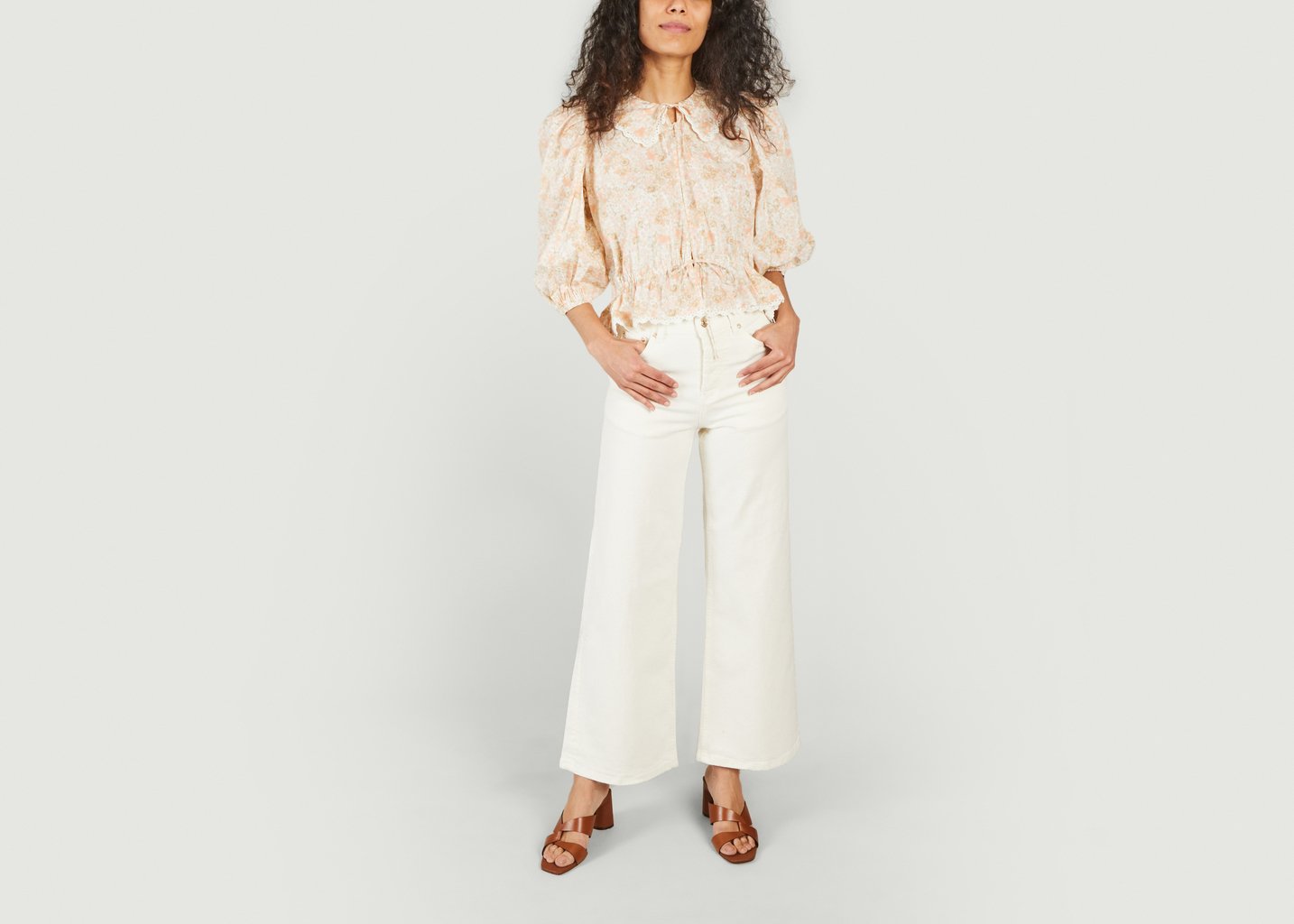 L'exception Blouse Imprimé Fleuri Manches 3/4 Citi Rose Maje