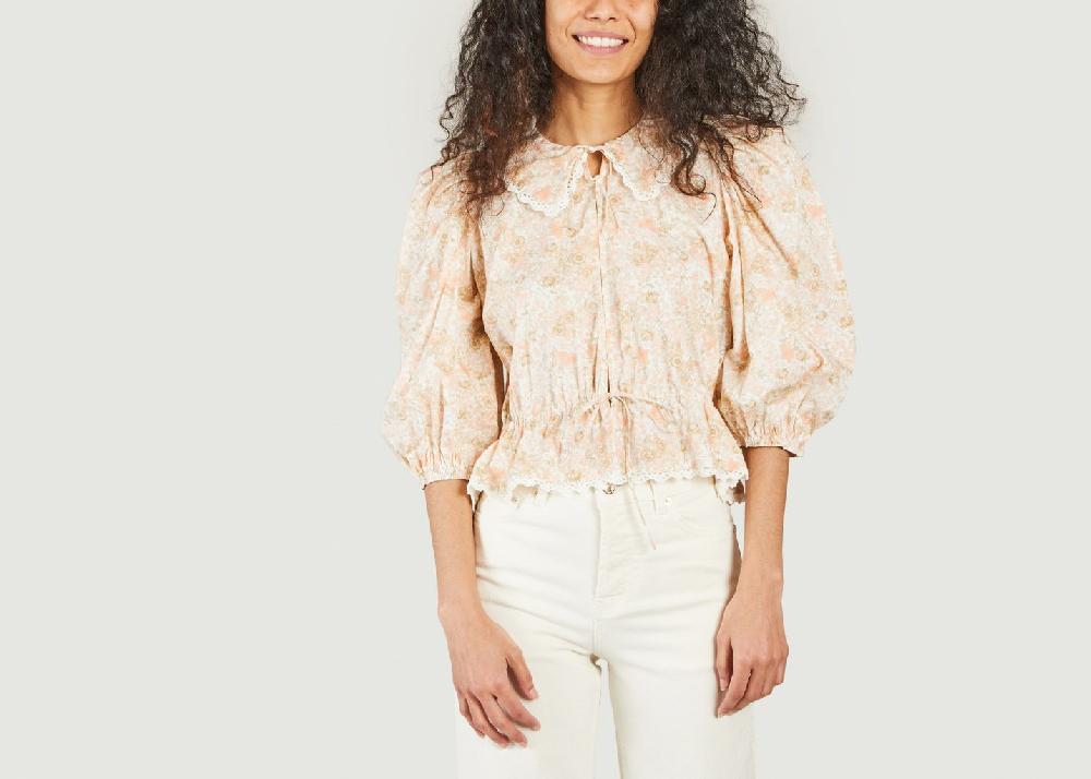 l'exception Blouse imprimé fleuri manches 3/4 Citi Rose Maje