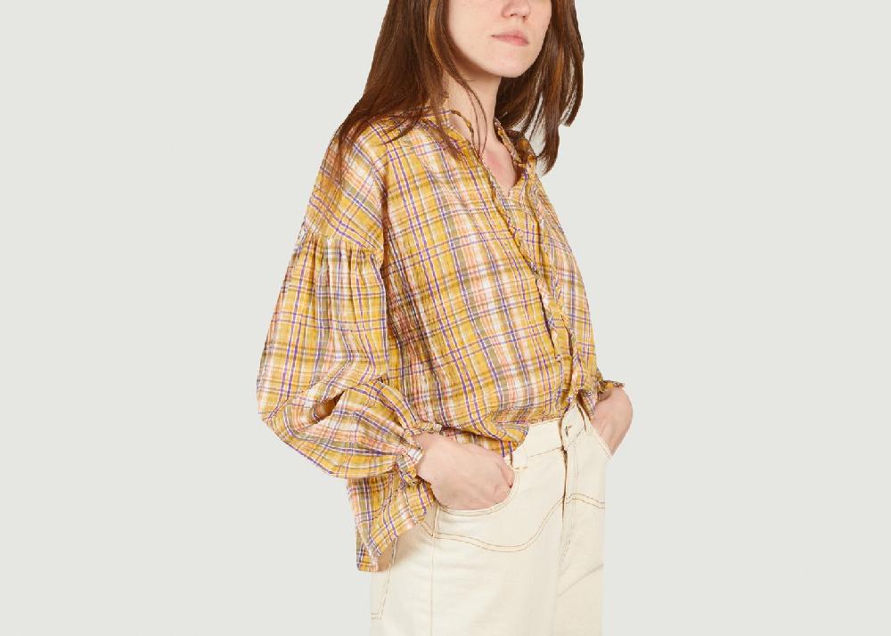 L'exception Blouse Oversize à Carreaux Olivia Andrea Orange The New Society