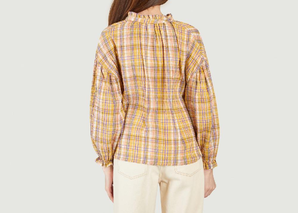 L'exception Blouse Oversize à Carreaux Olivia Andrea Orange The New Society