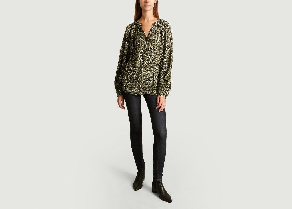 L'exception Blouse Oversize Motif Serpent Tubin Khaki Essentiel Antwerp