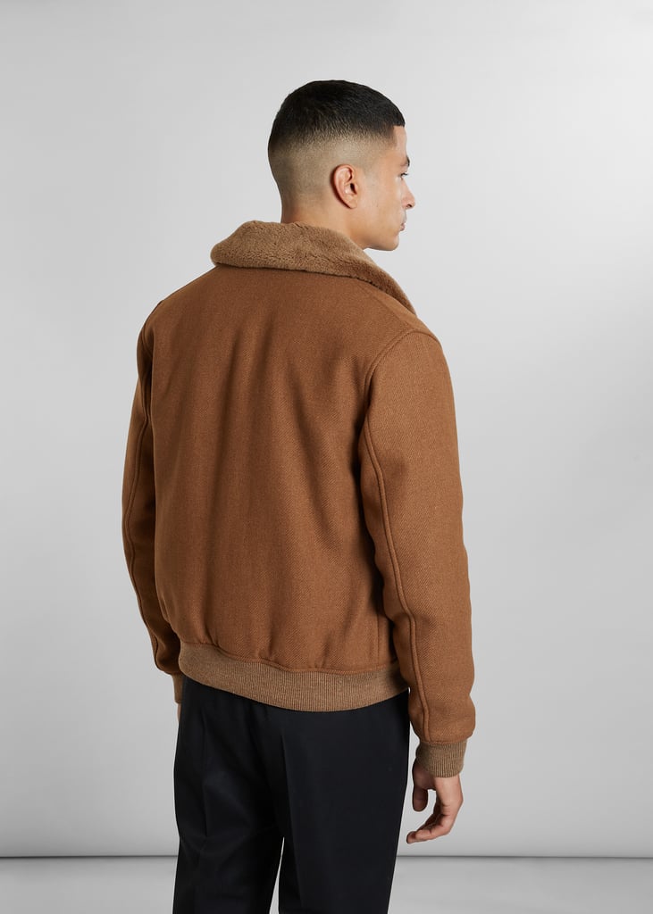 L'exception Blouson Aviateur Col Mouton Laine Fabriquée En France Caramel L'Exception Paris