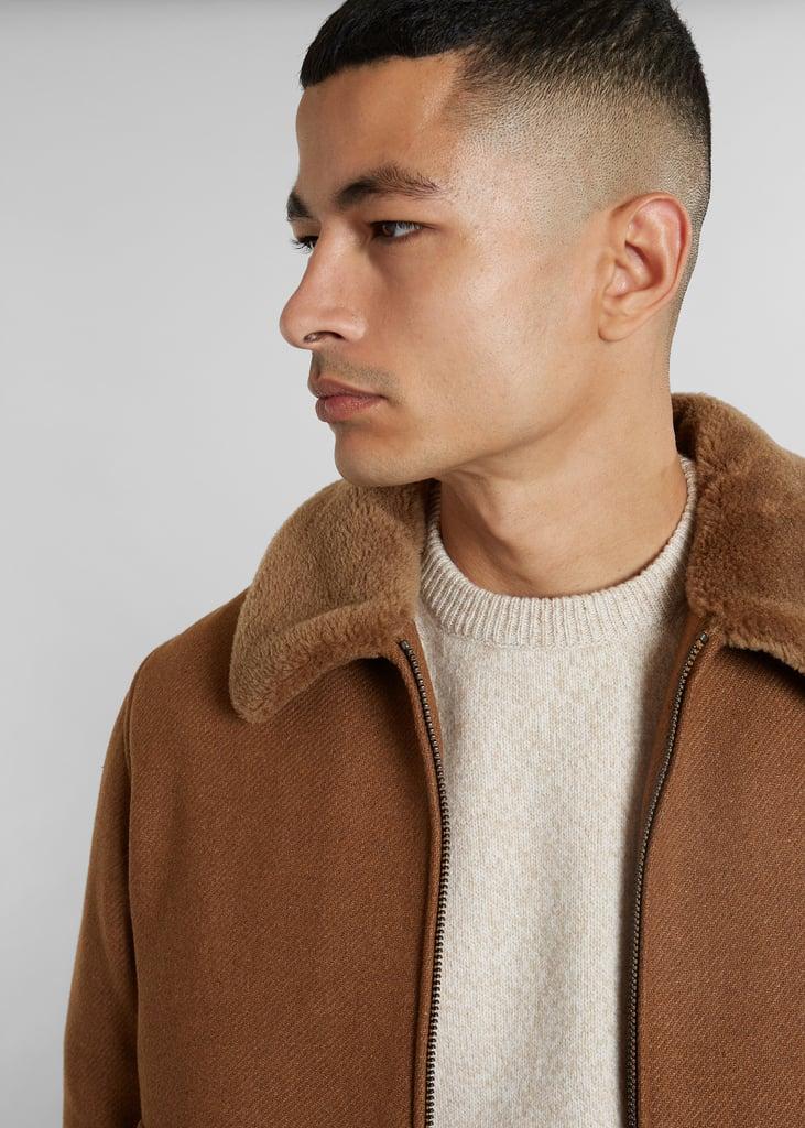 L'exception Blouson Aviateur Col Mouton Laine Fabriquée En France Caramel L'Exception Paris