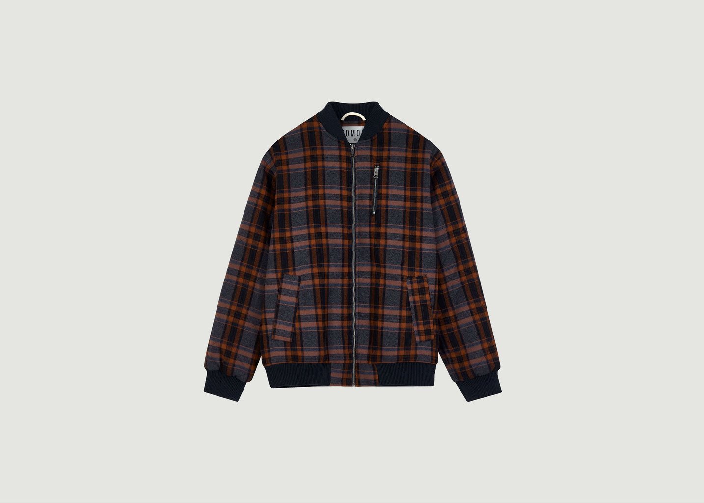 L'exception Blouson Bomber En Coton Bio à Carreaux Misty Tabac Komodo