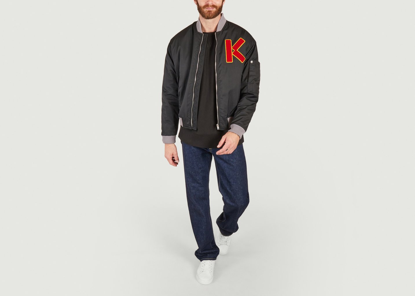 L'exception Blouson Bomber Logotypé Varsity Noir Kenzo