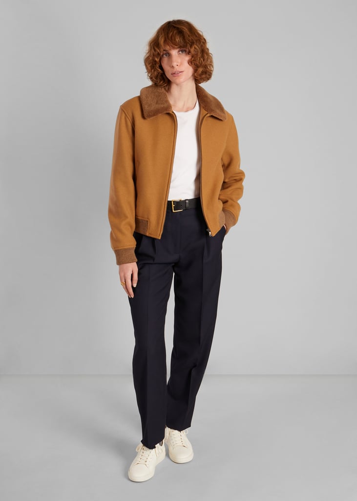 L'exception Blouson Col Effet Mouton En Laine Vierge Camel L'Exception Paris