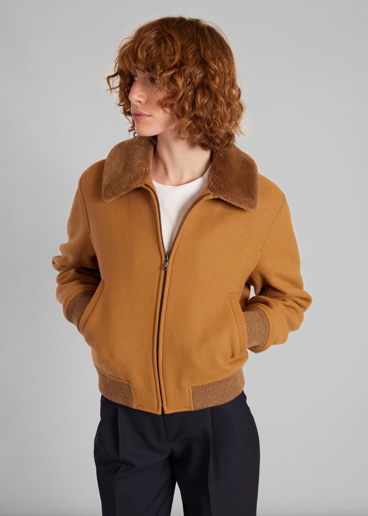 l'exception Blouson col effet mouton en laine vierge Camel L'Exception Paris