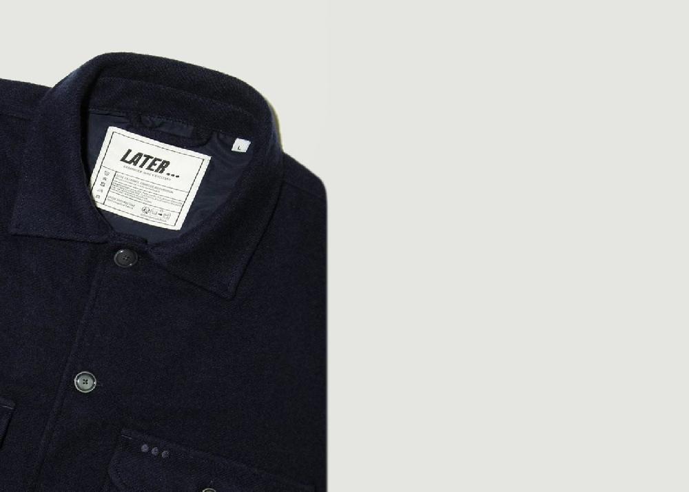 L'exception Blouson Worker En Laine Bleu Marine Later