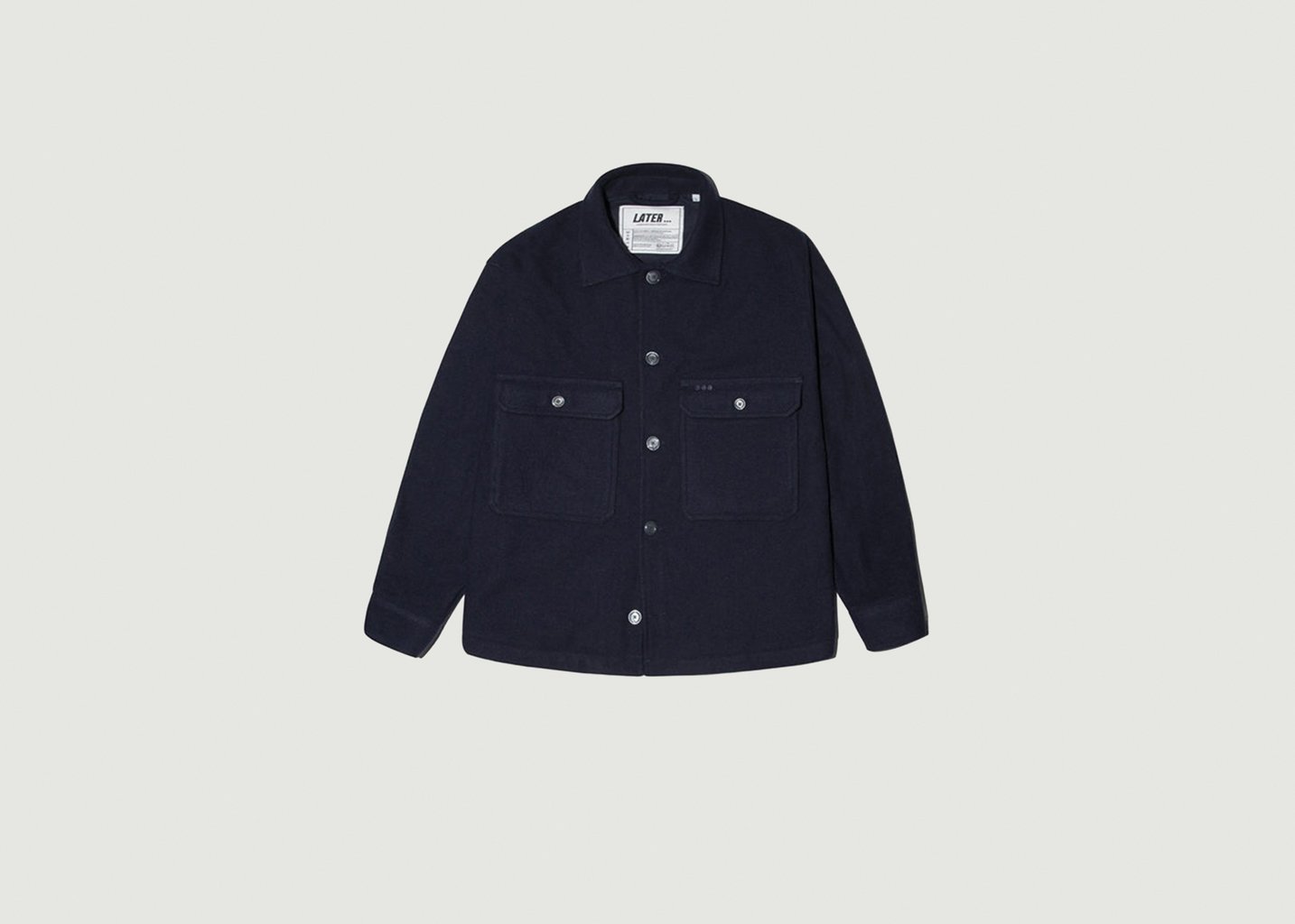 l'exception Blouson Worker en laine Bleu Marine Later