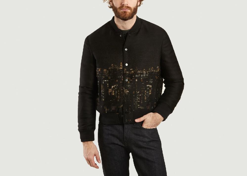 L'exception Bomber Jacquard Empire State Noir M.X Maxime Simoëns