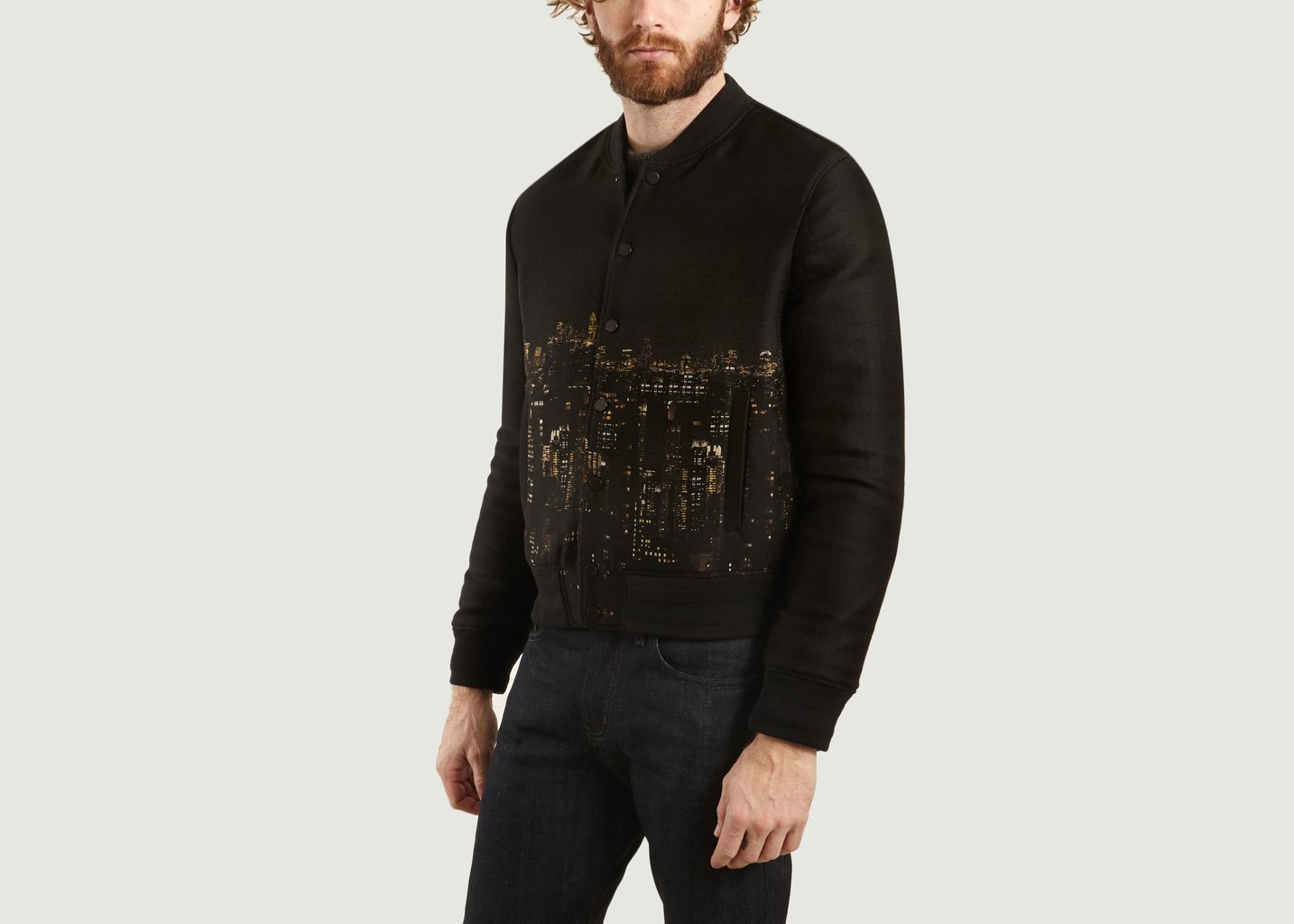 L'exception Bomber Jacquard Empire State Noir M.X Maxime Simoëns