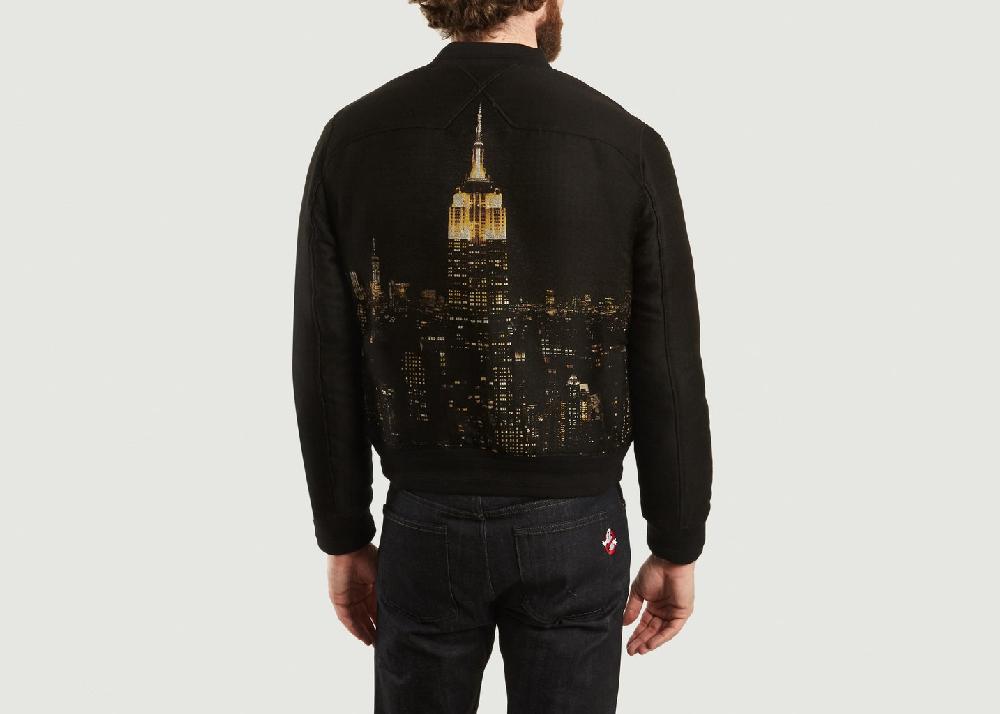 L'exception Bomber Jacquard Empire State Noir M.X Maxime Simoëns