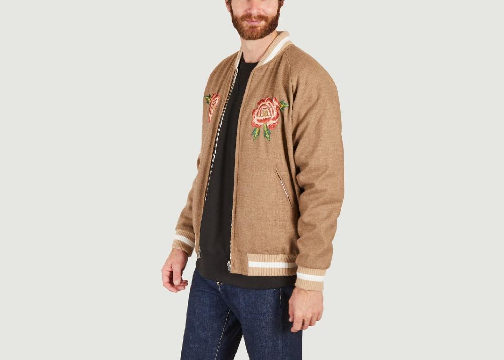L'exception Bomber Réversible Avec Broderies France Japan Beige Kenzo
