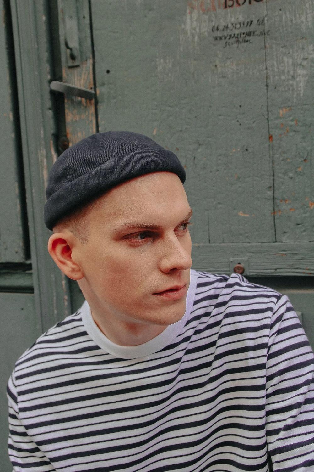 L'exception Bonnet Docker Miki Moleskine Bleu Béton Ciré