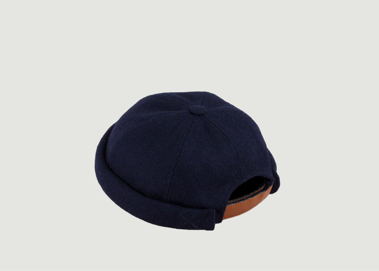l'exception Bonnet Miki Docker Beanie Bleu Marine Béton Ciré