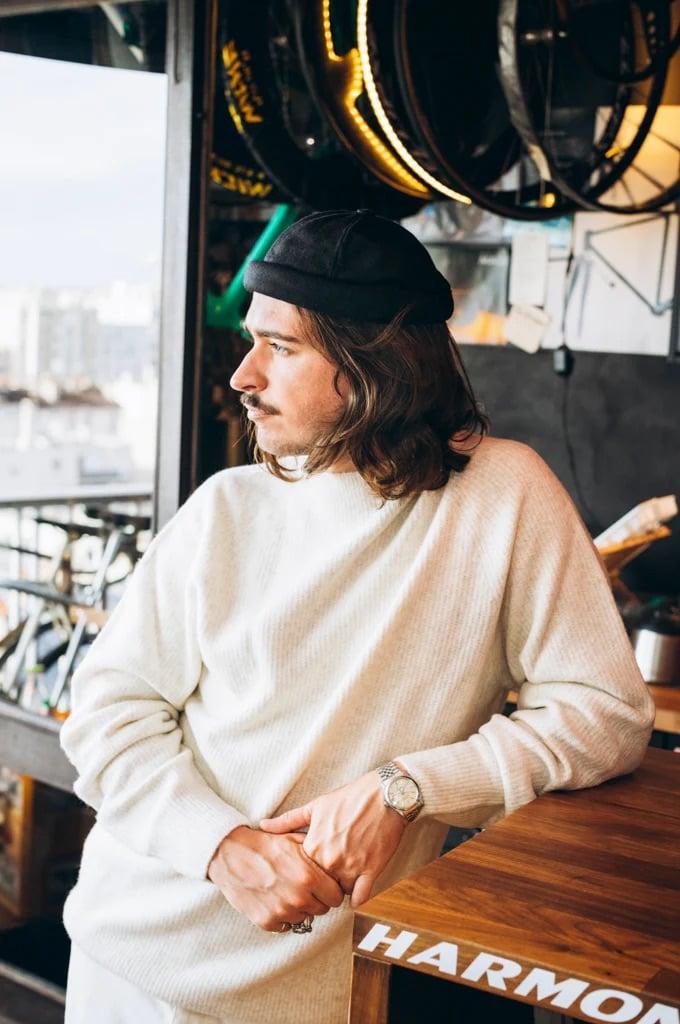 L'exception Bonnet Miki Docker Beanie Noir Béton Ciré