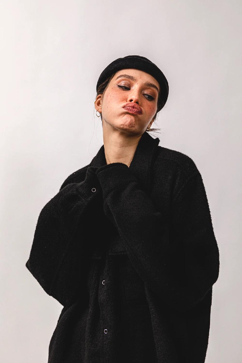 L'exception Bonnet Miki Docker Denim Noir Béton Ciré