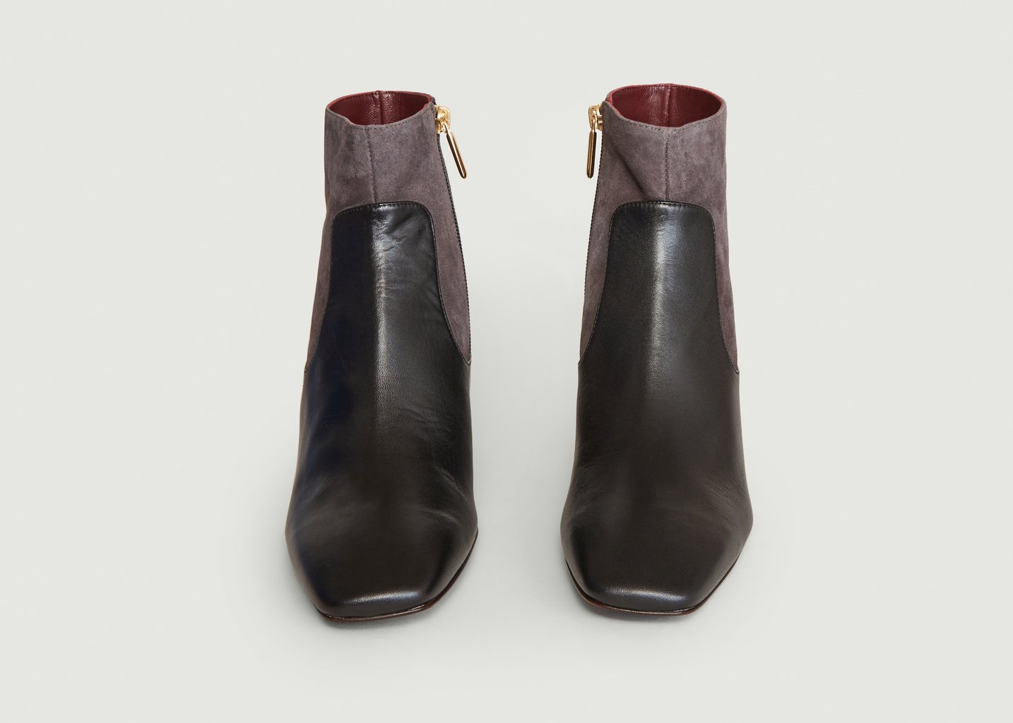 L'exception Boots Bicolores En Cuir Bi Matière Nano Noir Avril Gau