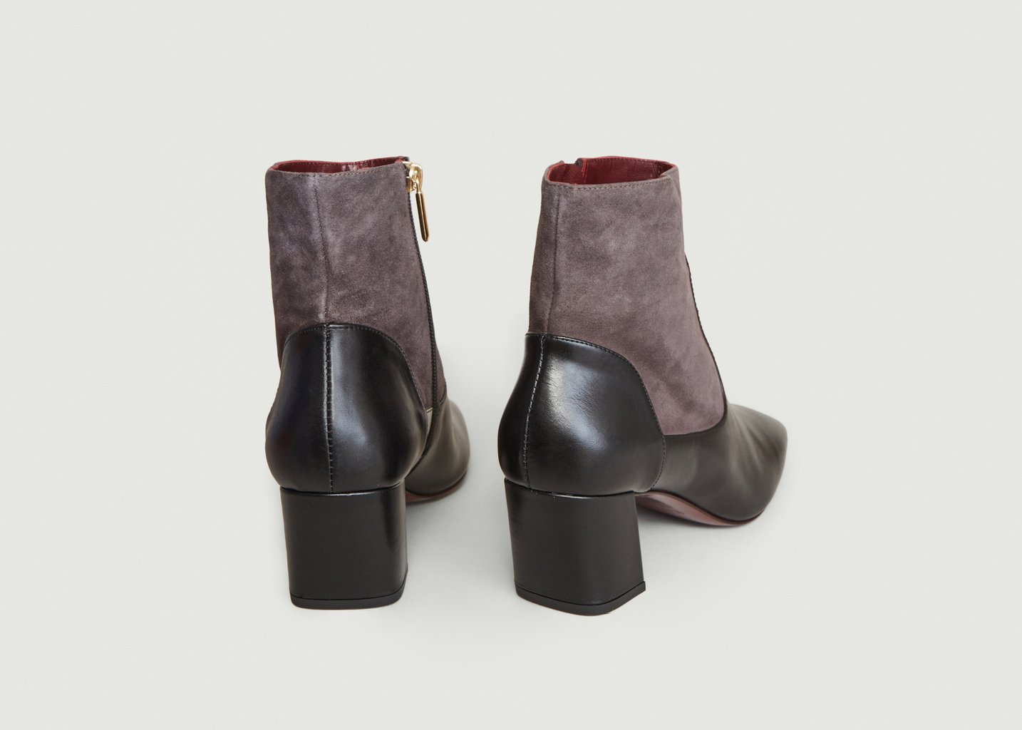 L'exception Boots Bicolores En Cuir Bi Matière Nano Noir Avril Gau