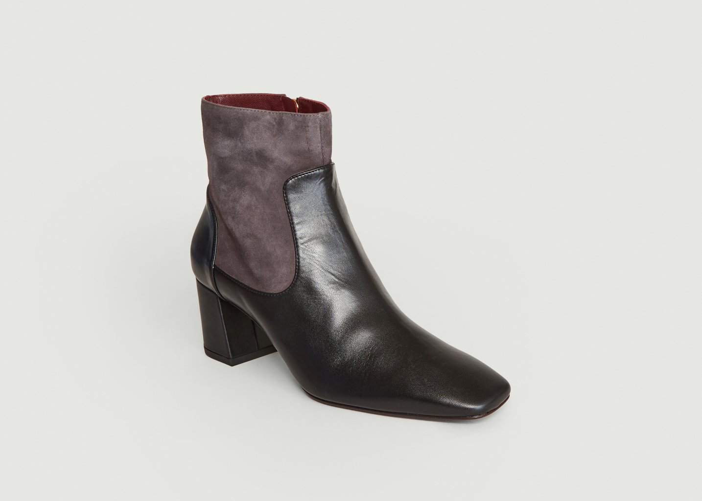 l'exception Boots bicolores en cuir bi matière Nano Noir Avril Gau